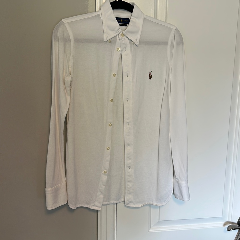 Ralph Lauren White Knit Oxford